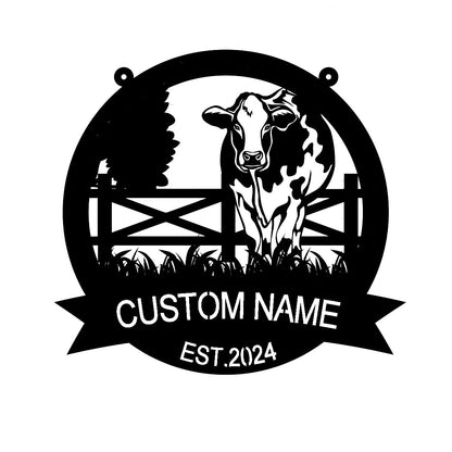 Custom Cow Farm Metal Sign