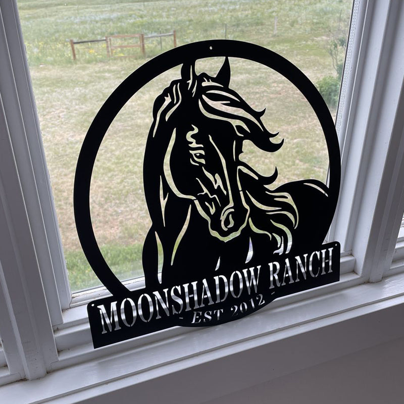 Personalized Horse Ranch Metal Sign