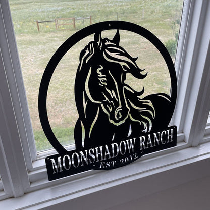 Personalized Horse Ranch Metal Sign