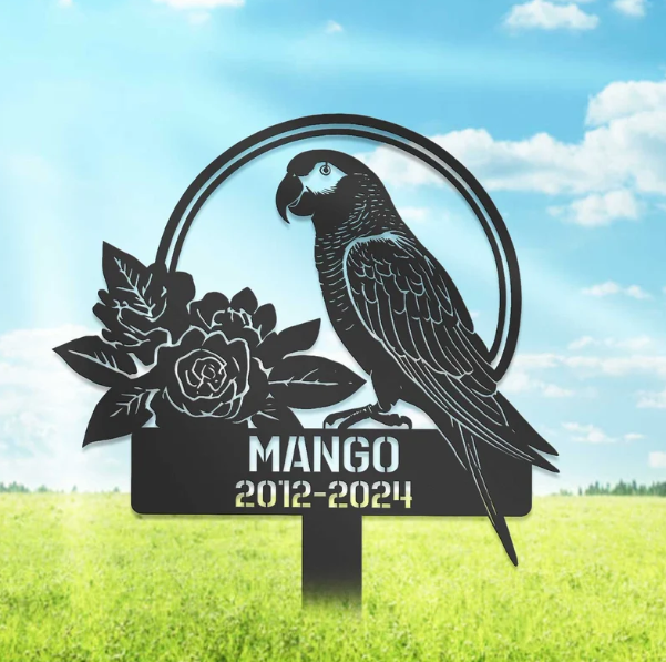 Personalized Parrot Memorial Sign