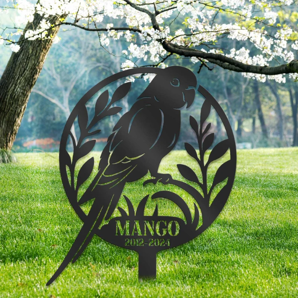 Personalized Parakeet Memorial Sign