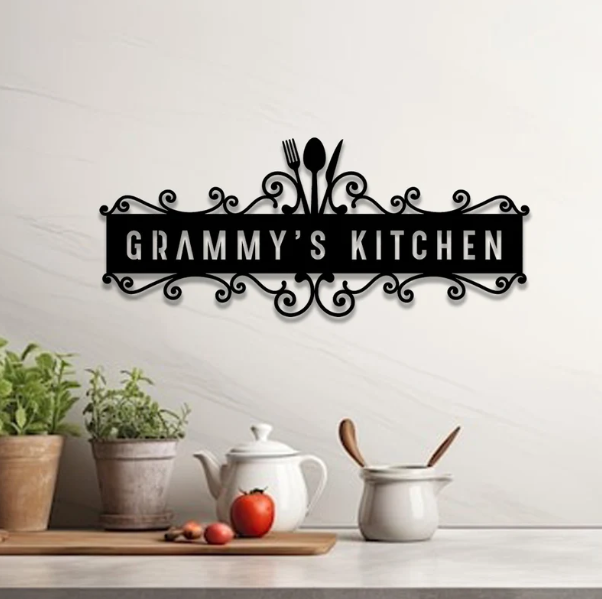 Custom Kitchen Metal Name Sign