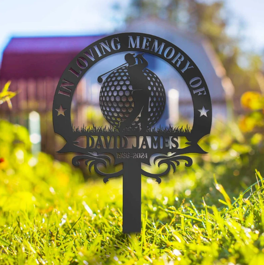 Personalized Golf Memorial Stake