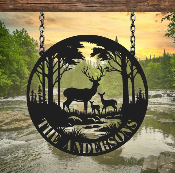 Custom Metal Deer Sign