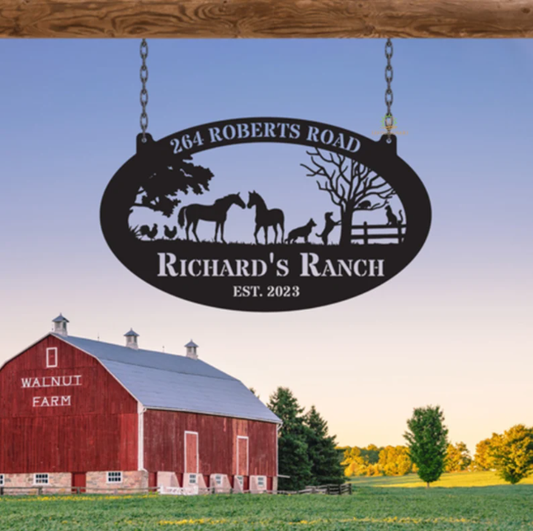 Personalized Farm Metal Sign