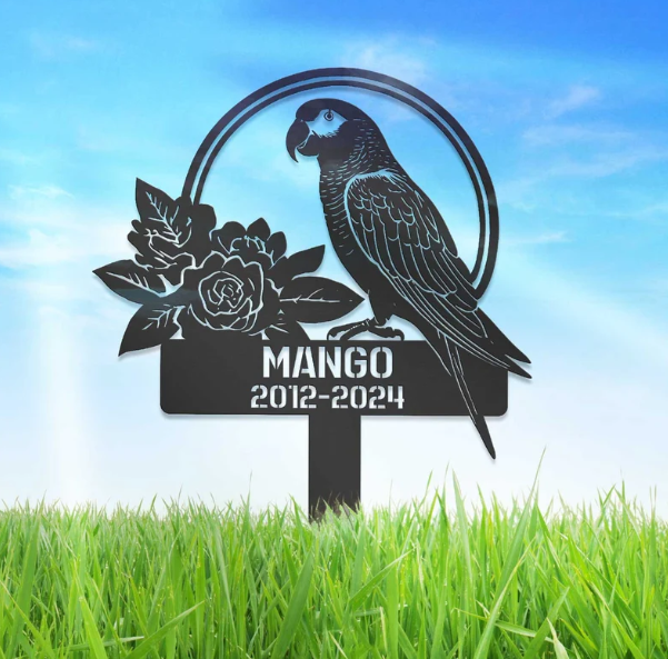 Personalized Parrot Memorial Sign