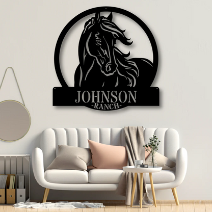 Personalized Horse Ranch Metal Sign