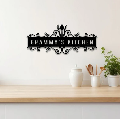 Custom Kitchen Metal Name Sign