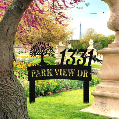 Lawn Metal Address Sign