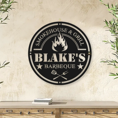 Personalized BBQ Metal Sign