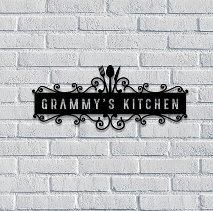 Custom Kitchen Metal Name Sign