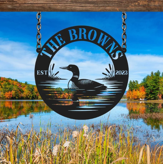 Custom Loon Metal Sign