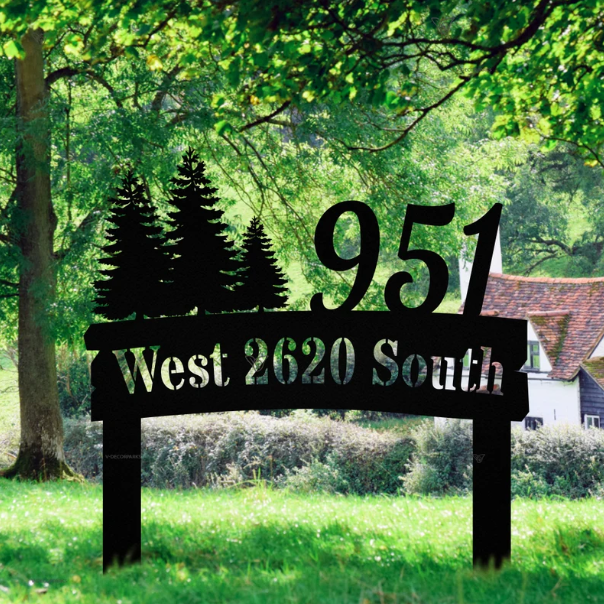 Lawn Metal Address Sign