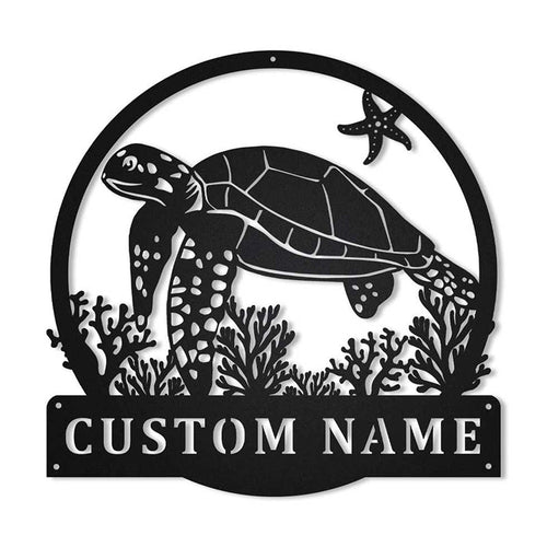 Personalized Sea Turtle Metal Wall Art